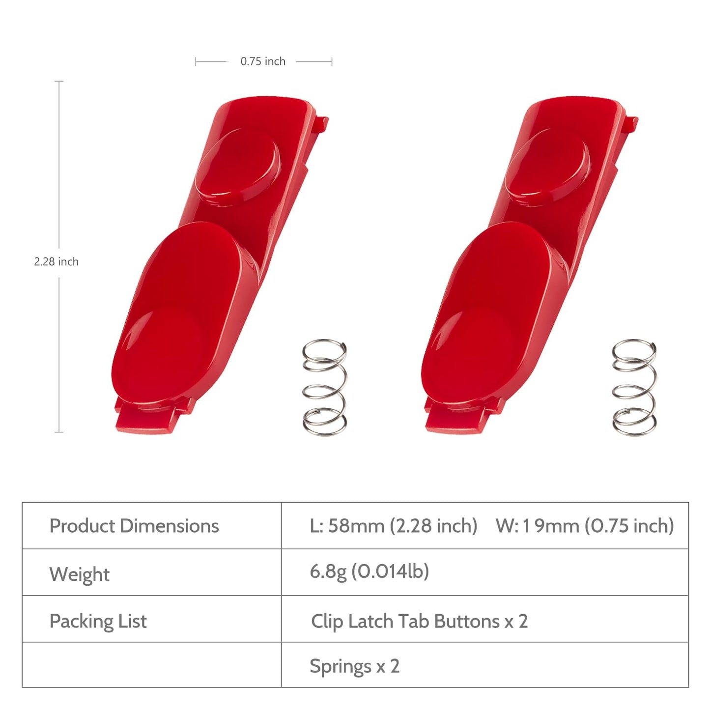 Wand Tube/Cleaner Head Clip Latch Tab Button